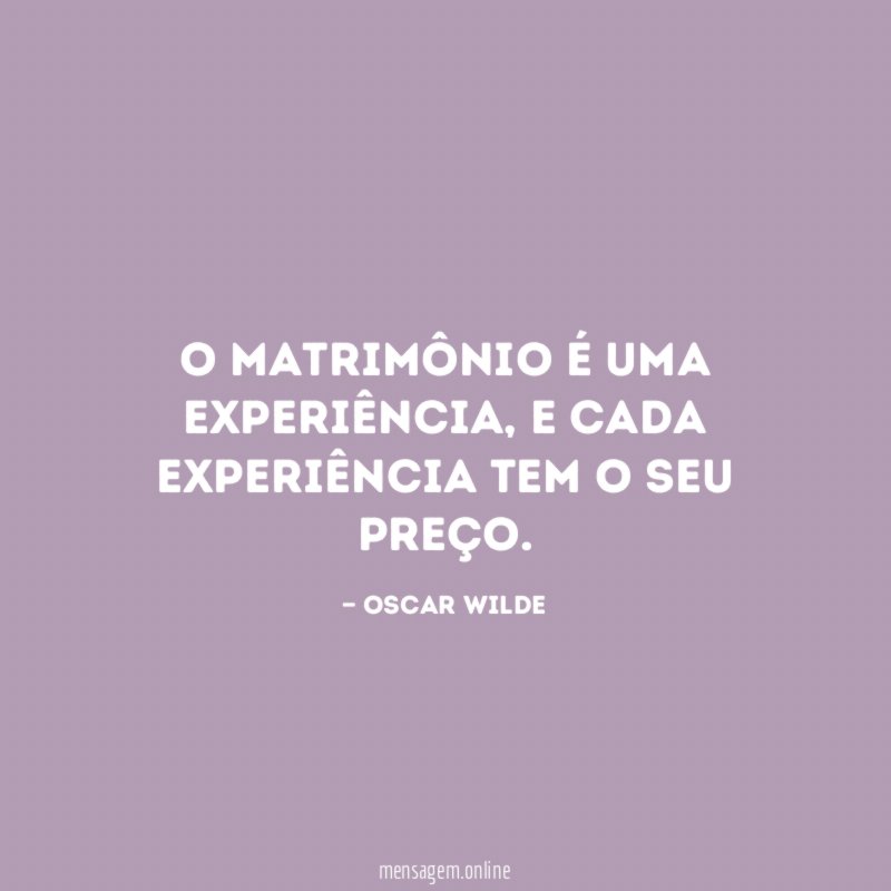 O matrimônio é uma experiência