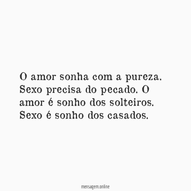 O amor sonha com a pureza