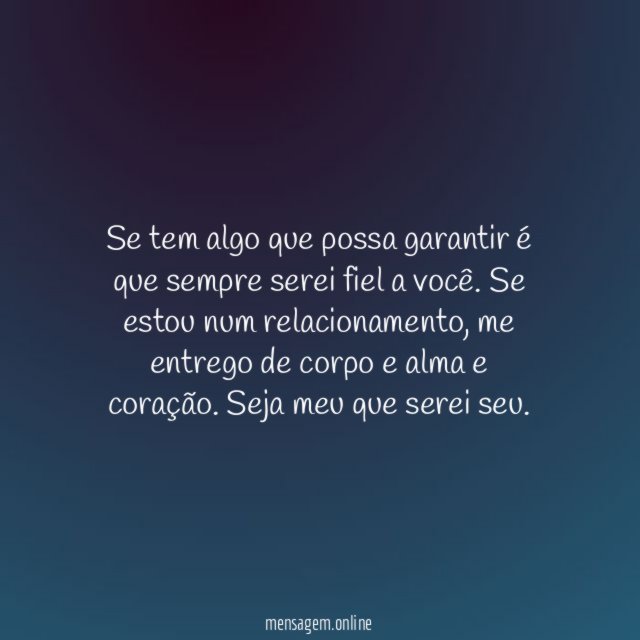 Confie em minha fidelidade