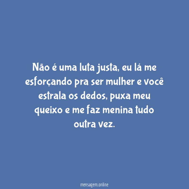 Não é uma luta justa