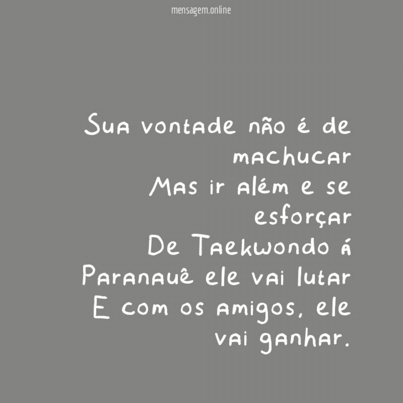 Sua vontade não é de machucar Mas ir além
