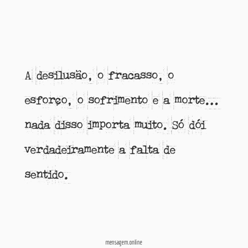 A desilusão