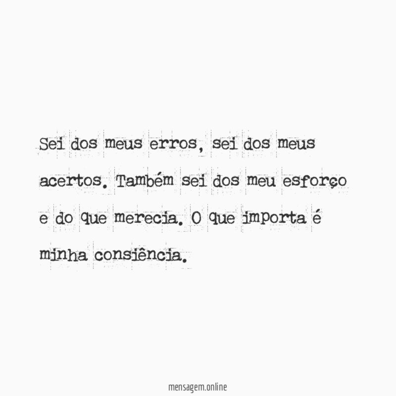 Sei dos meus erros