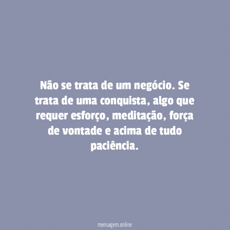 Não se trata de um negócio
