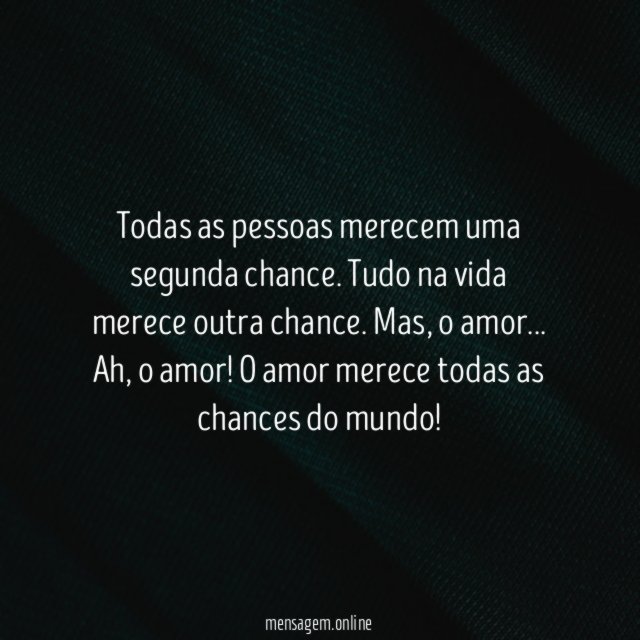 Uma nova chance ao amor