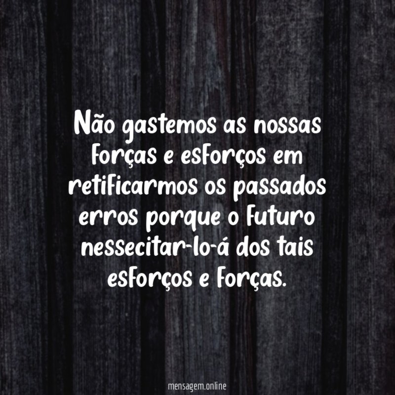 Não gastemos as nossas forças e esforços em