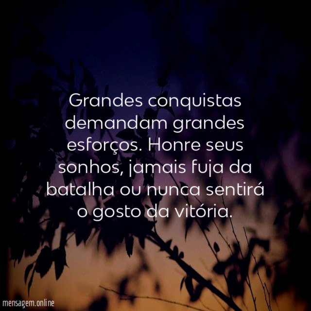Grandes conquistas demandam grandes esforços