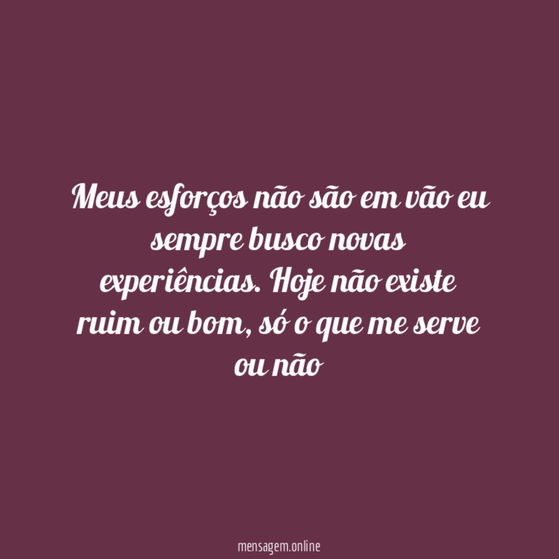 Meus esforços não são em vão eu sempre