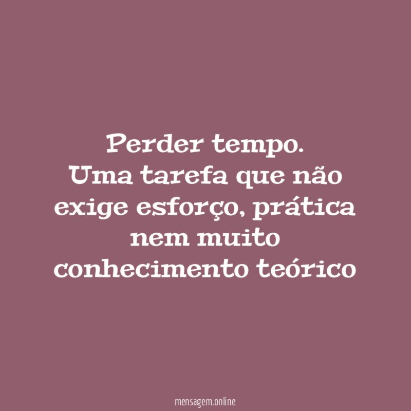 Perder tempo