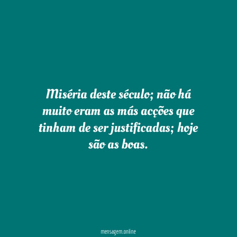 Miséria deste século