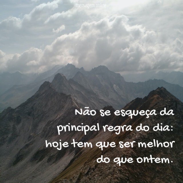 A regra do dia