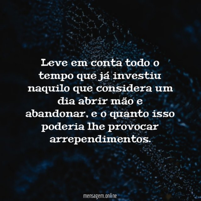 Tempo já investido