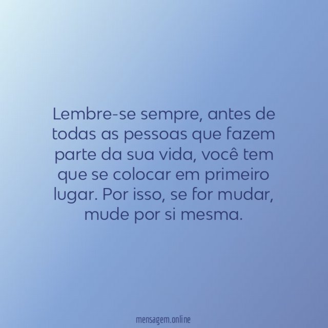 Mude por você