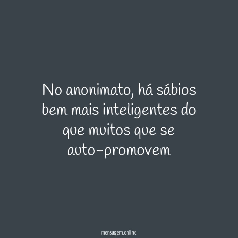 No anonimato