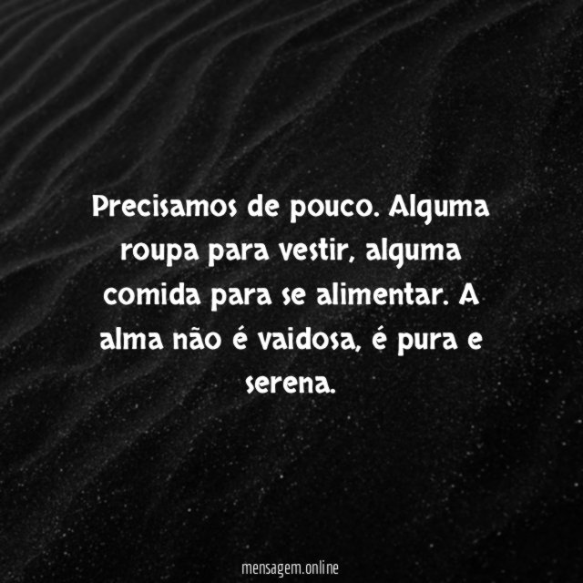 Pouco é suficiente