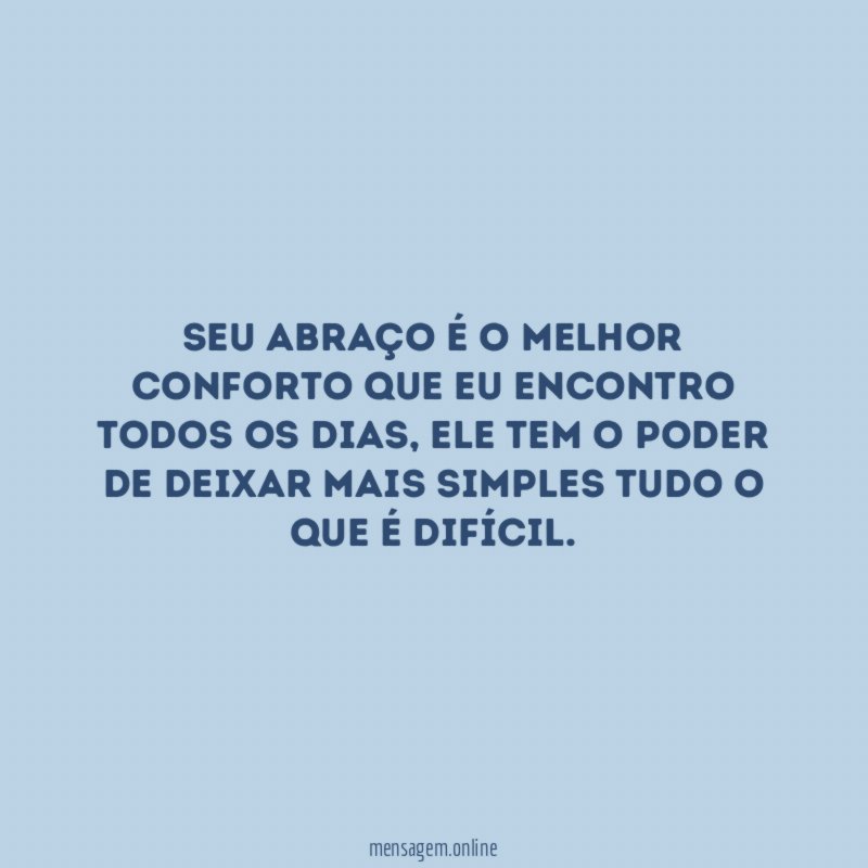 Teu abraço é meu refúgio