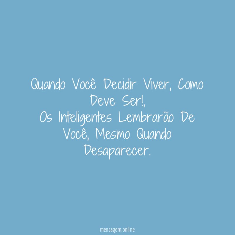 Quando Você Decidir Viver