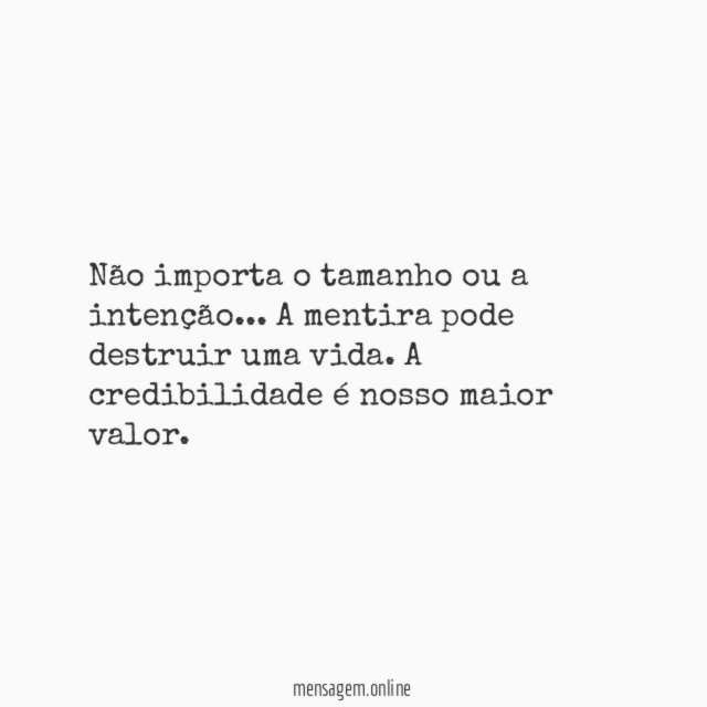 Credibilidade é tudo