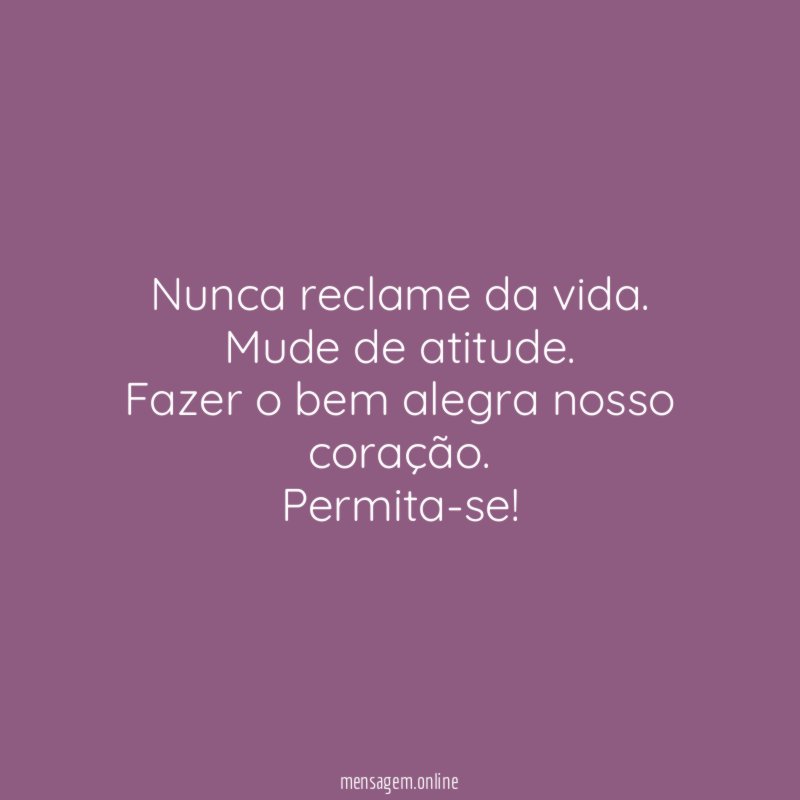 Só depende de você