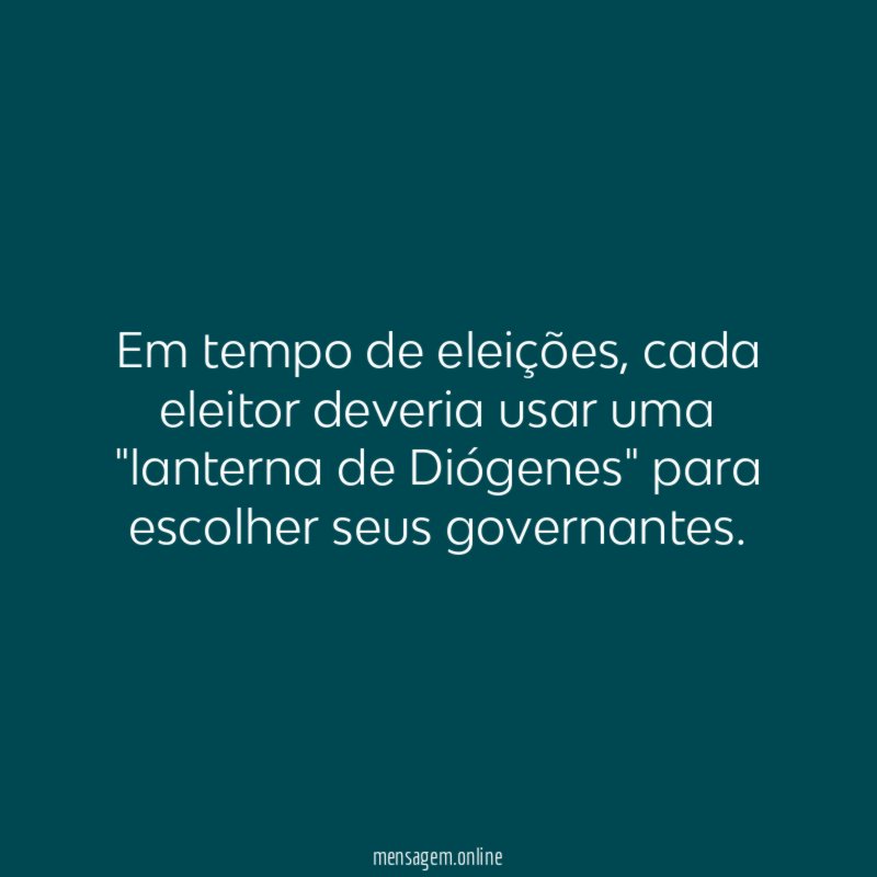Em tempo de eleições