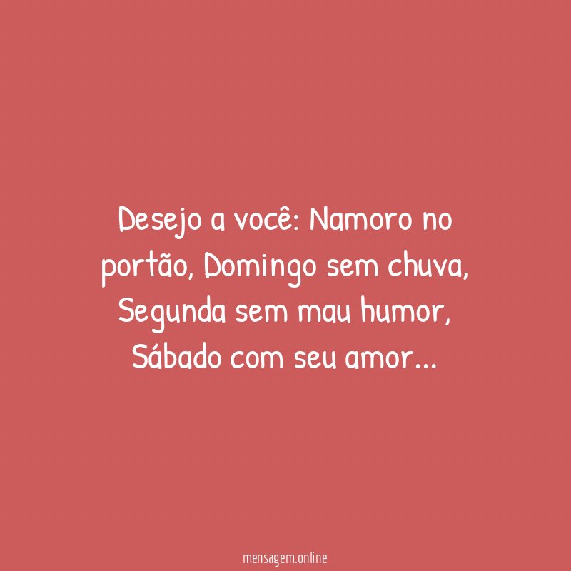 Desejo a você