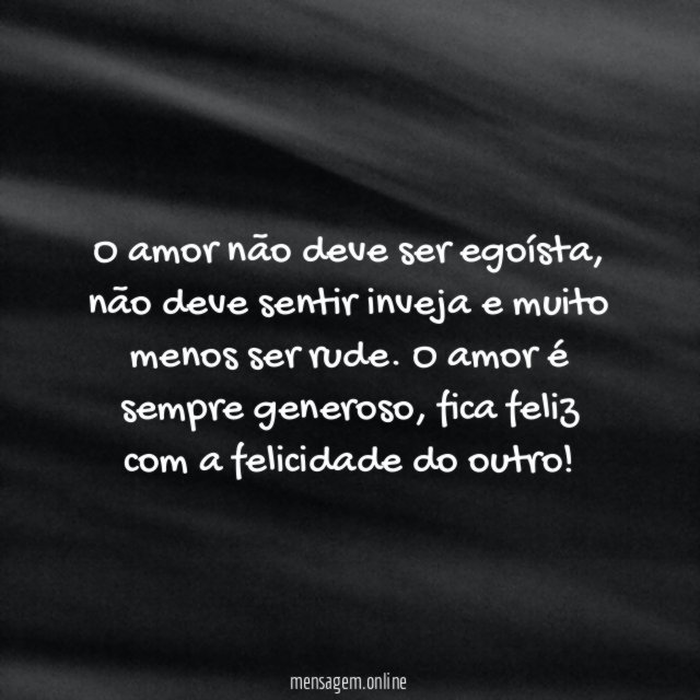 O amor é generoso