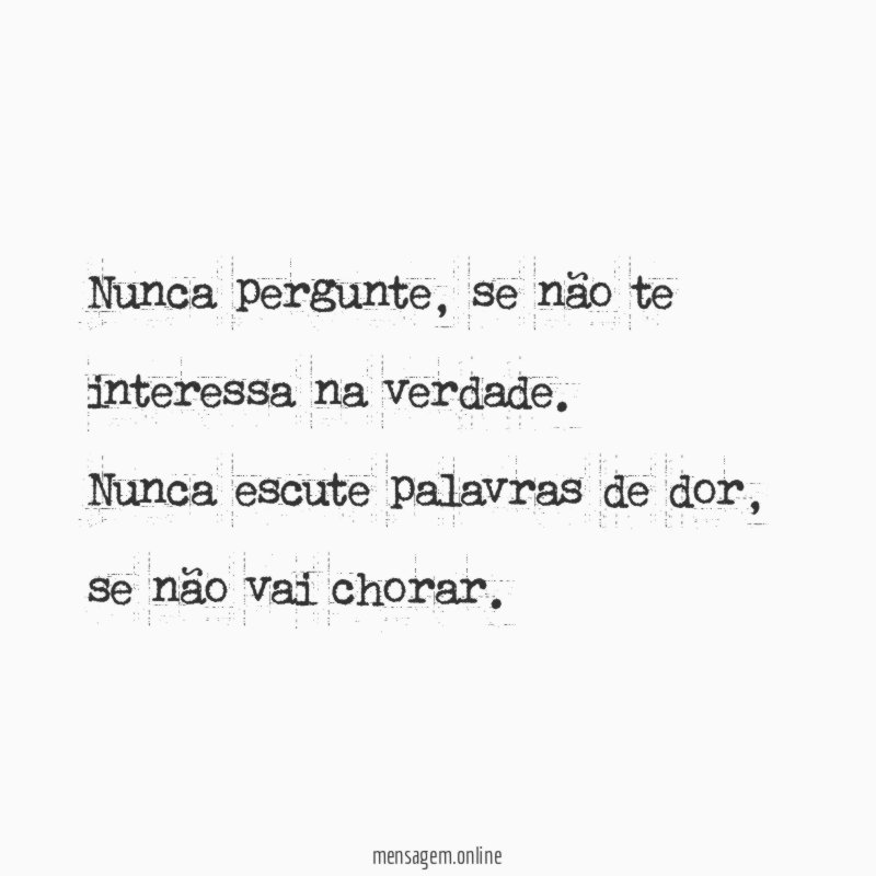 Nunca pergunte
