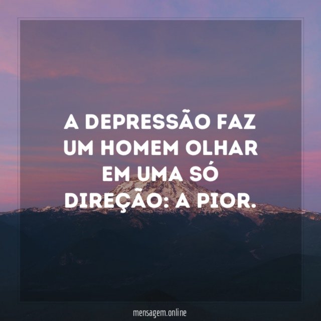 A depressão faz um homem olhar em uma só direção