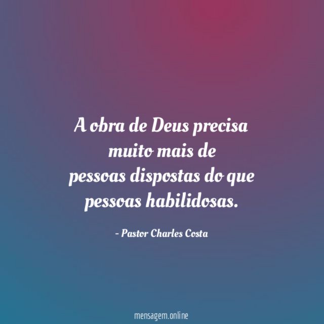 A obra de Deus precisa muito mais de pessoas