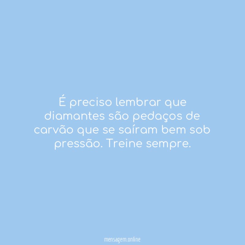 É preciso lembrar que diamantes são pedaços de