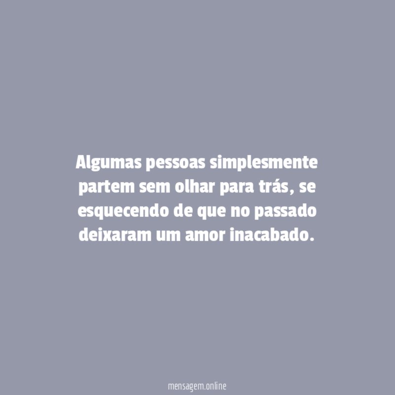 Partir sem olhar para trás