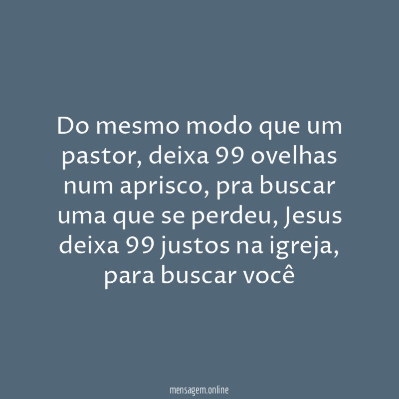 Do mesmo modo que um pastor
