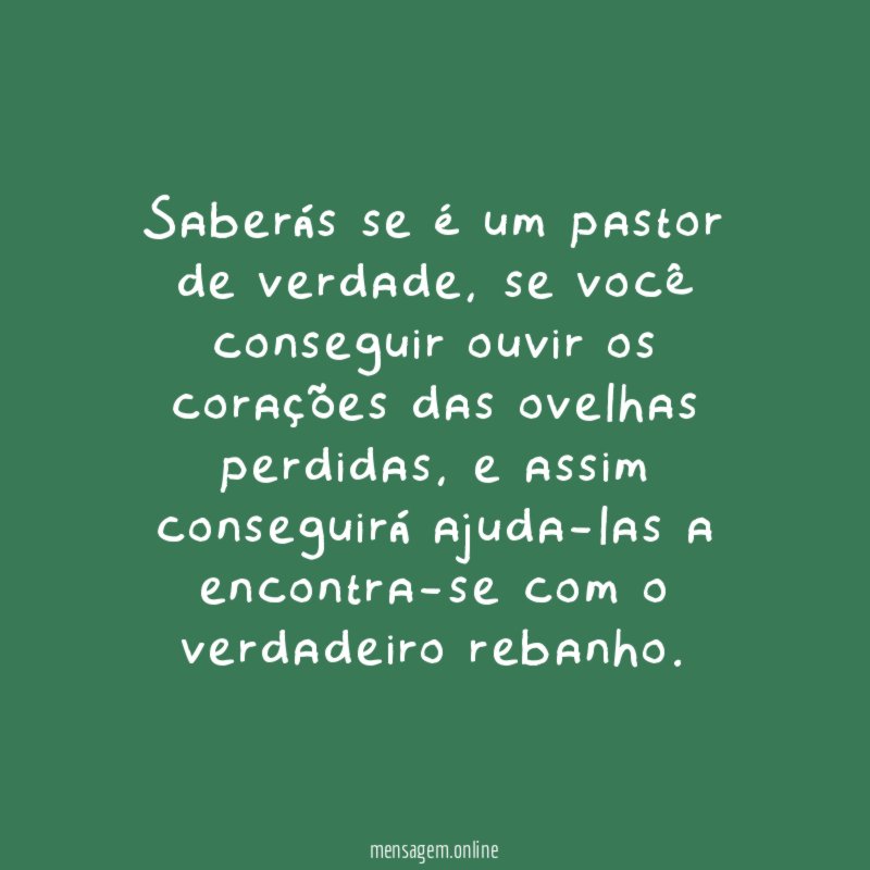 Saberás se é um pastor de verdade