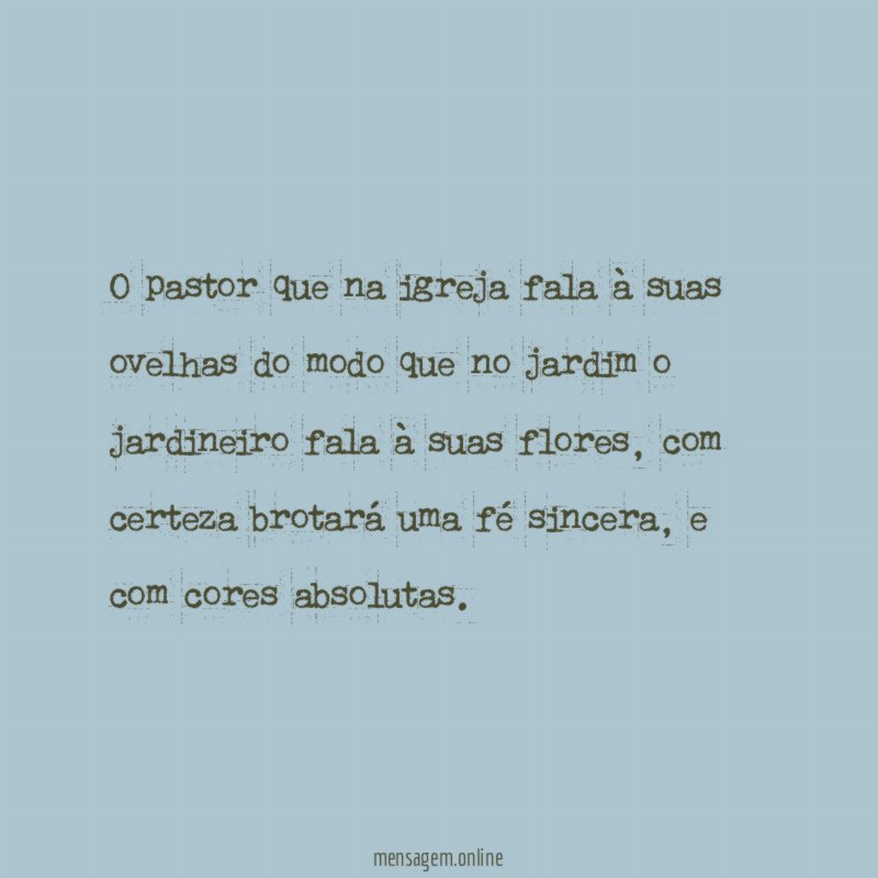 O pastor que na igreja fala à suas