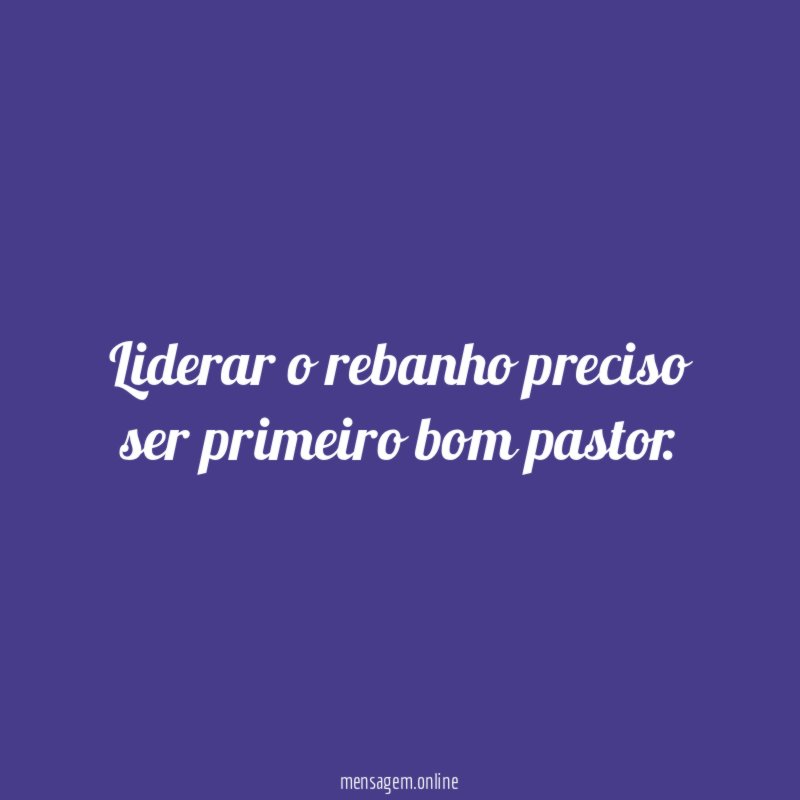 Liderar o rebanho preciso ser primeiro bom pastor