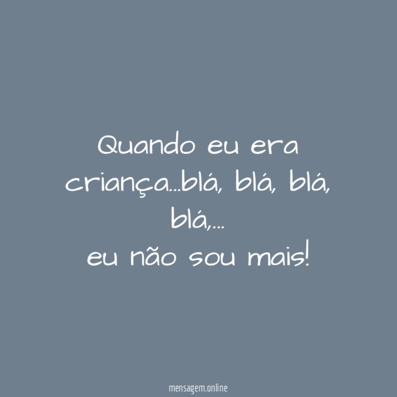Quando eu era criança