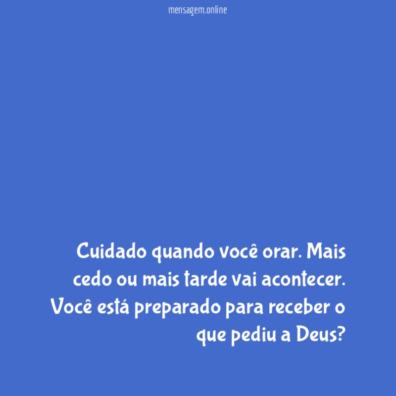 Cuidado quando você orar