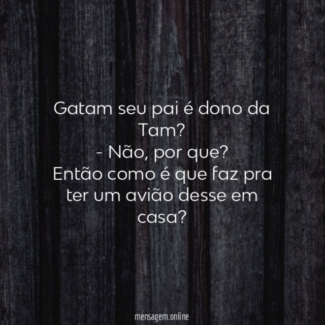 Seu pai é dono da Tam?