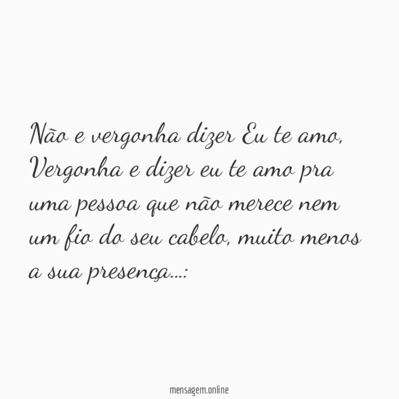 Não e vergonha dizer Eu te amo