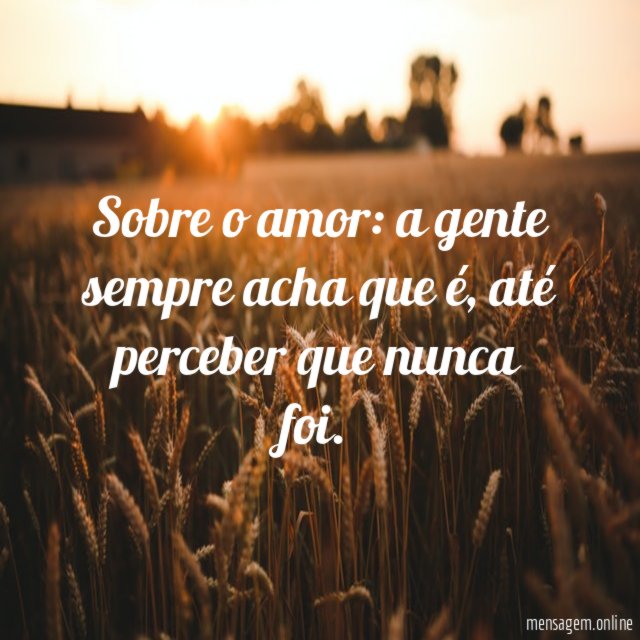 Nunca foi amor