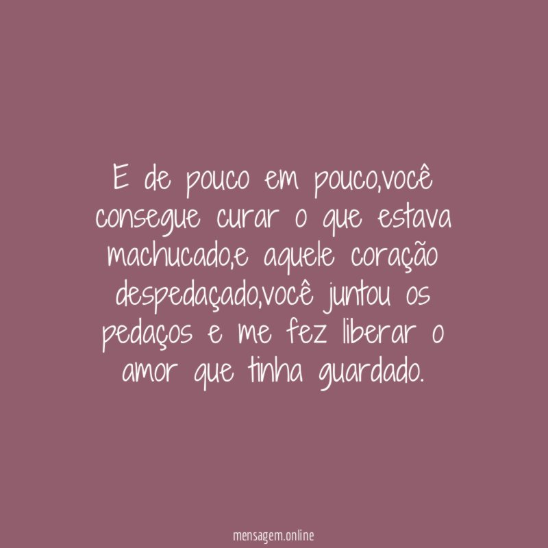 E de pouco em pouco