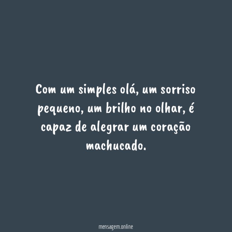 Com um simples olá