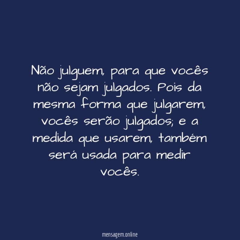 Não julguem