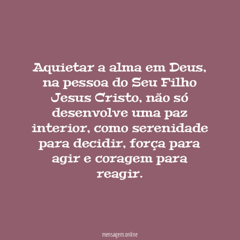 Aquietar a alma em Deus