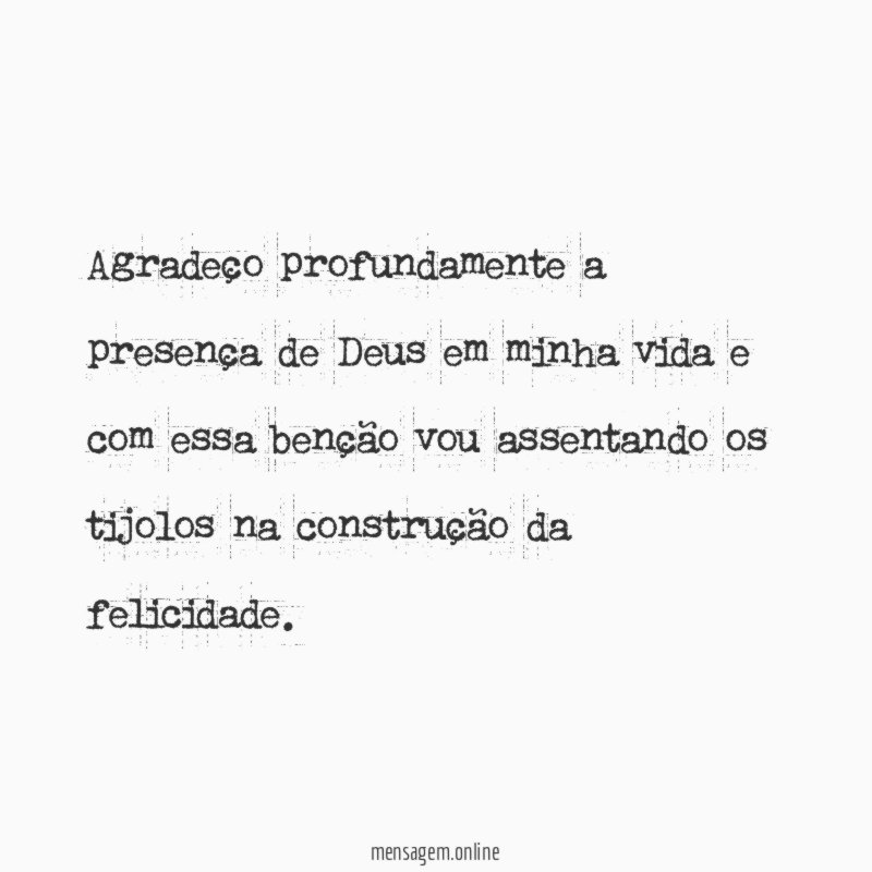 Agradeço profundamente