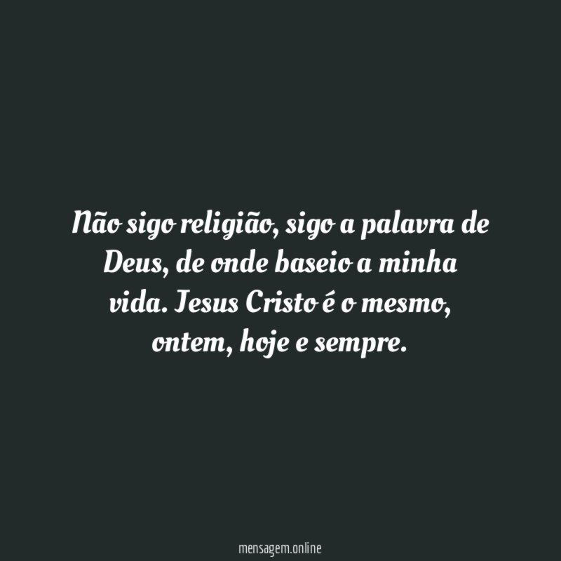 Não sigo religião