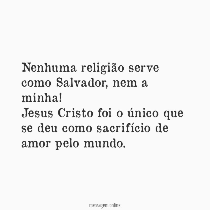Nenhuma religião serve como Salvador