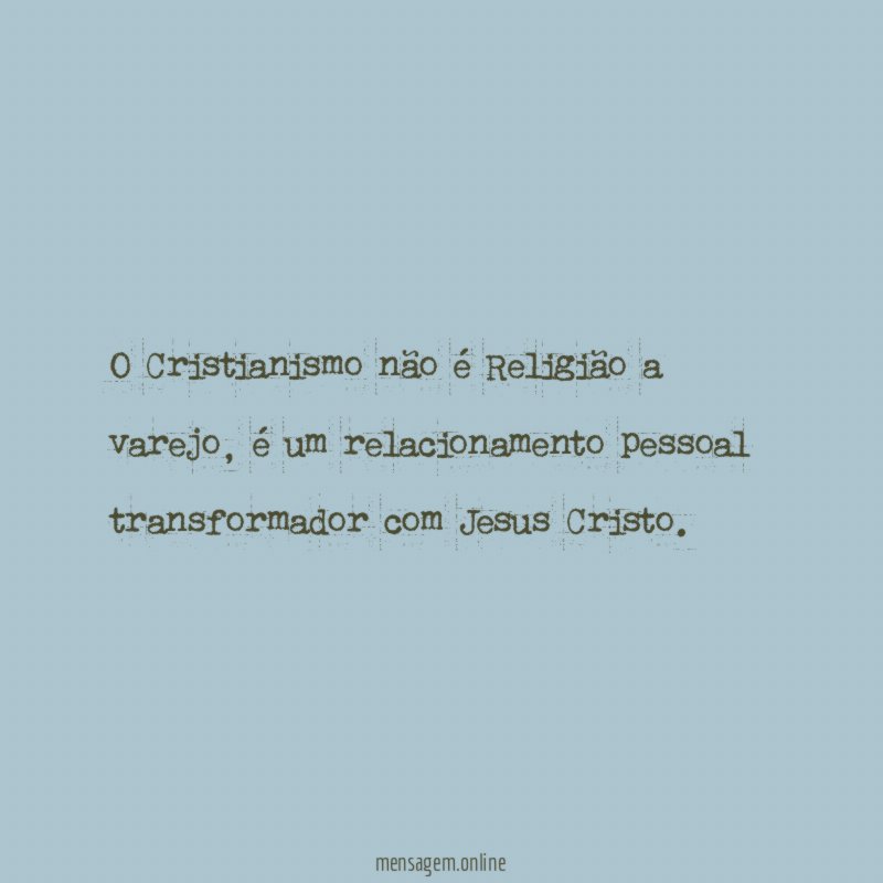 O Cristianismo não é Religião a varejo