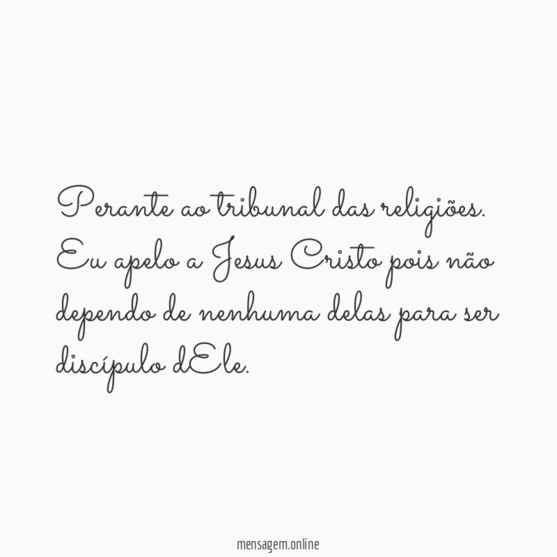 Perante ao tribunal das religiões