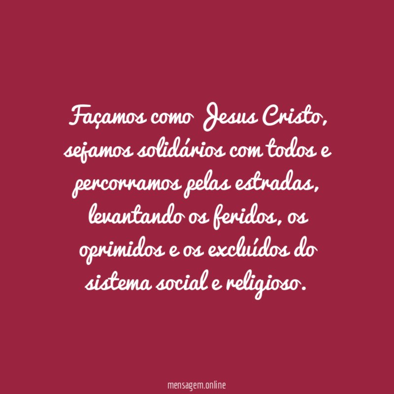 Façamos como Jesus Cristo